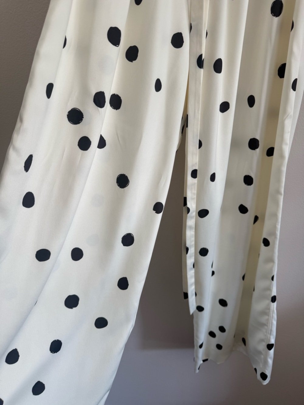 MIMI Women's Black and White/Ivory Polka Dot Button-Up Shirt And Pants Set - Picture 6 of 9